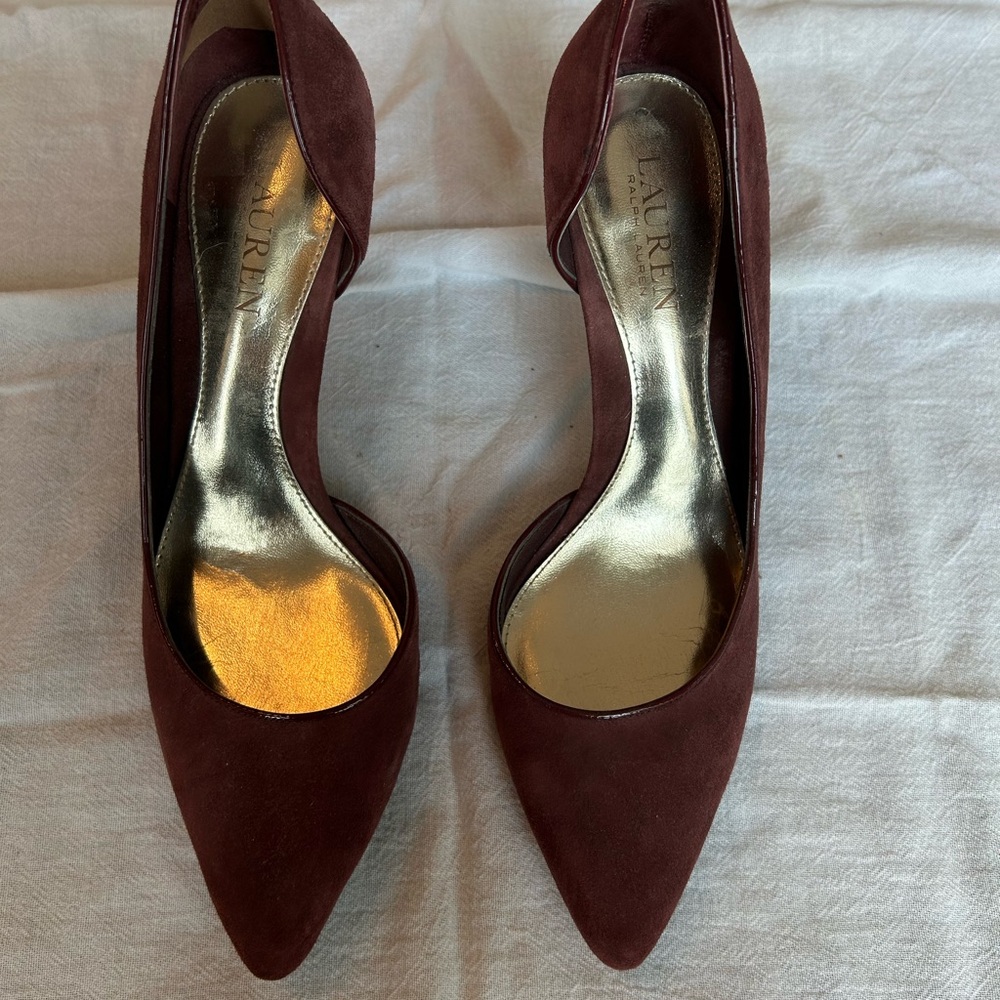 Lauren Ralph Lauren Rube Women's Burgundy Suede Heels